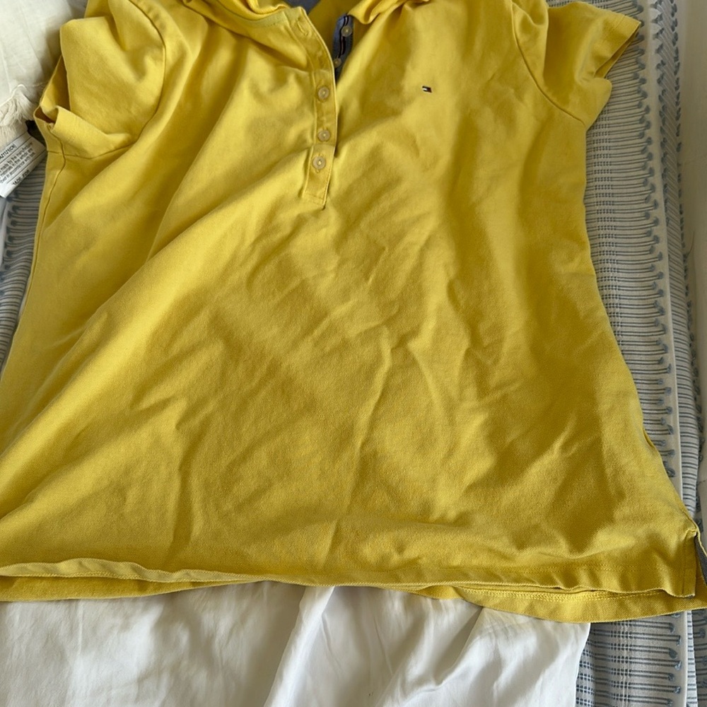 Tommy Hilfiger Yellow Fitted Polo T-Shirt